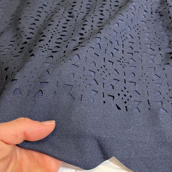 Pixley Skirt Womens L Blue Red Back Zip Lined Polyester Blend- 5649 - Picture 11 of 13